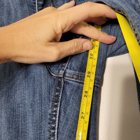 Liz Claiborne Denim Blue Jeans Stretch Straight Leg Classic Casual Womens 8 - Picture 10 of 14